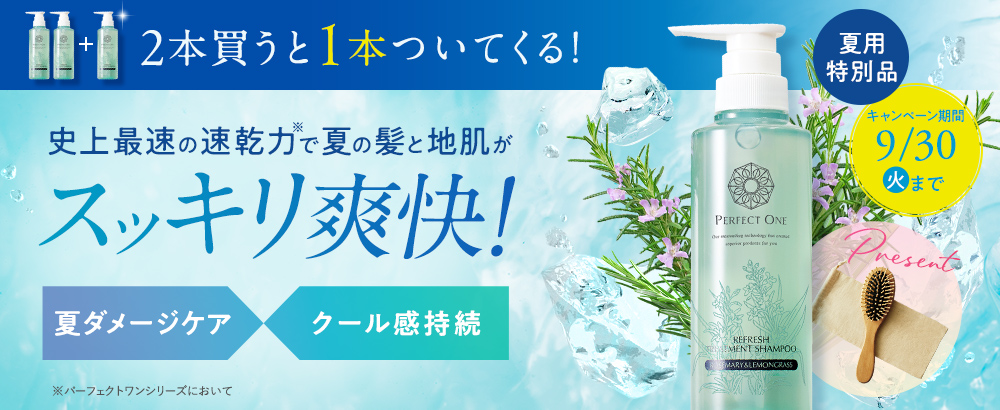 夏の髪と地肌がスッキリ爽快！史上最速乾・リフレッシュトリートメントシャンプー