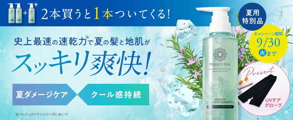 夏の髪と地肌がスッキリ爽快！史上最速乾・リフレッシュトリートメントシャンプー