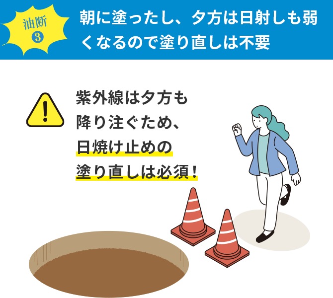 油断3 朝に塗ったし、夕方は日射しも弱くなるので塗り直しは不要