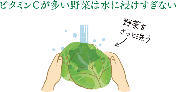 ビタミンCが多い野菜は水に浸けすぎない