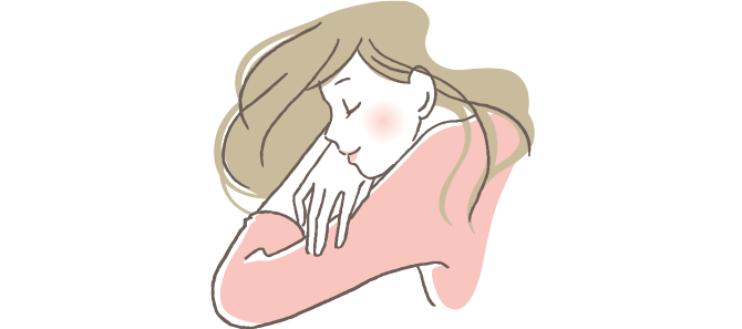 昼寝をする女性のイメージ図