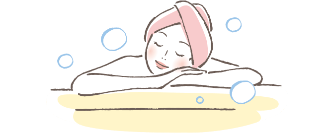 湯船に浸かる女性のイメージ図