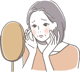 肌に悩む女性のイメージ