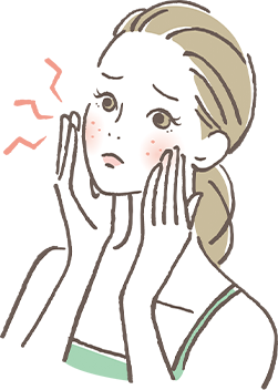 乾燥する肌を気にする女性のイメージ