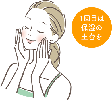 保湿の土台を作るイメージ