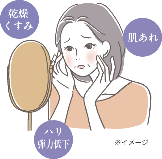 睡眠不足の肌のイメージ