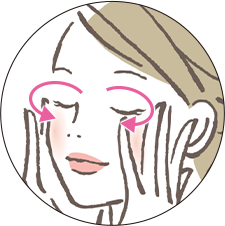目のまわりのマッサージ方法のイメージ