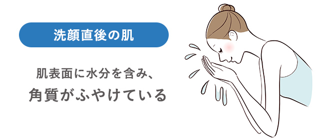 洗顔をする女性のイラスト