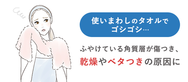タオルと女性のイラスト