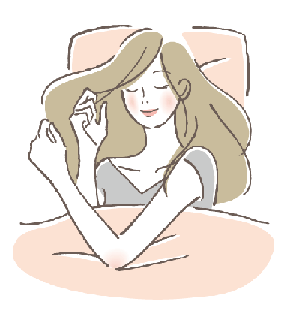 気持ちよさそうに眠る女性のイラスト