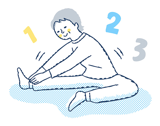 ストレッチする女性のイラスト