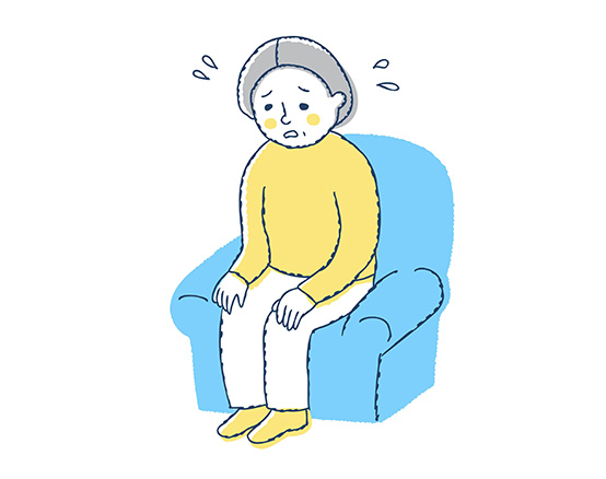 心配している女性のイラスト