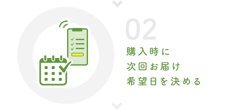 購入時に次回お届け希望日を決める