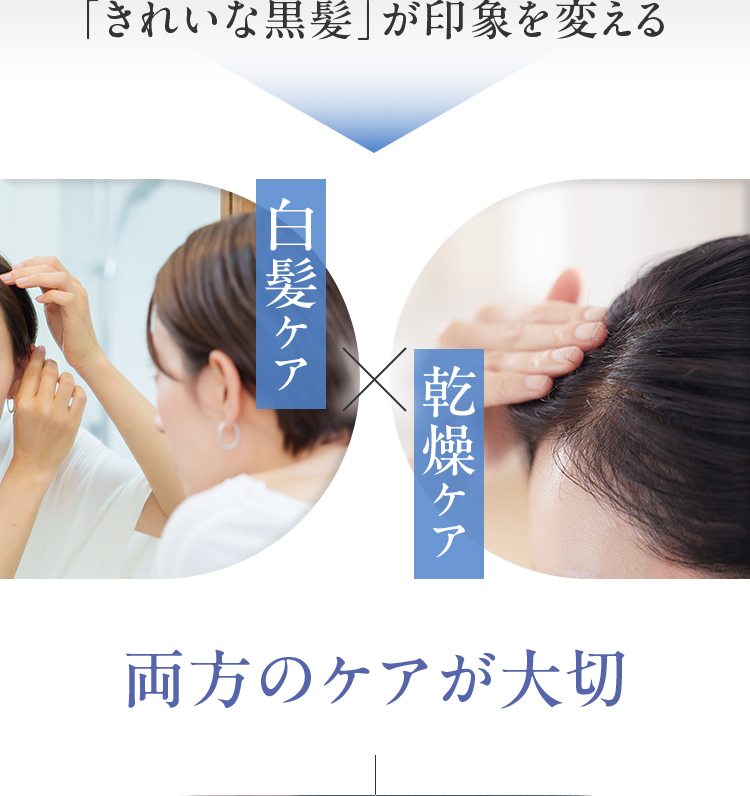 きれいな黒髪が印象を変える 白髪ケア×乾燥ケア 両方のケアが大切