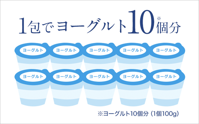 1包でヨーグルト10個分