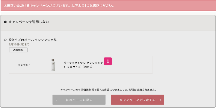 キャンペーンご利用の場合