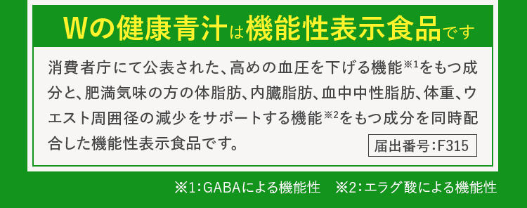 Wの健康青汁は機能性表示食品です