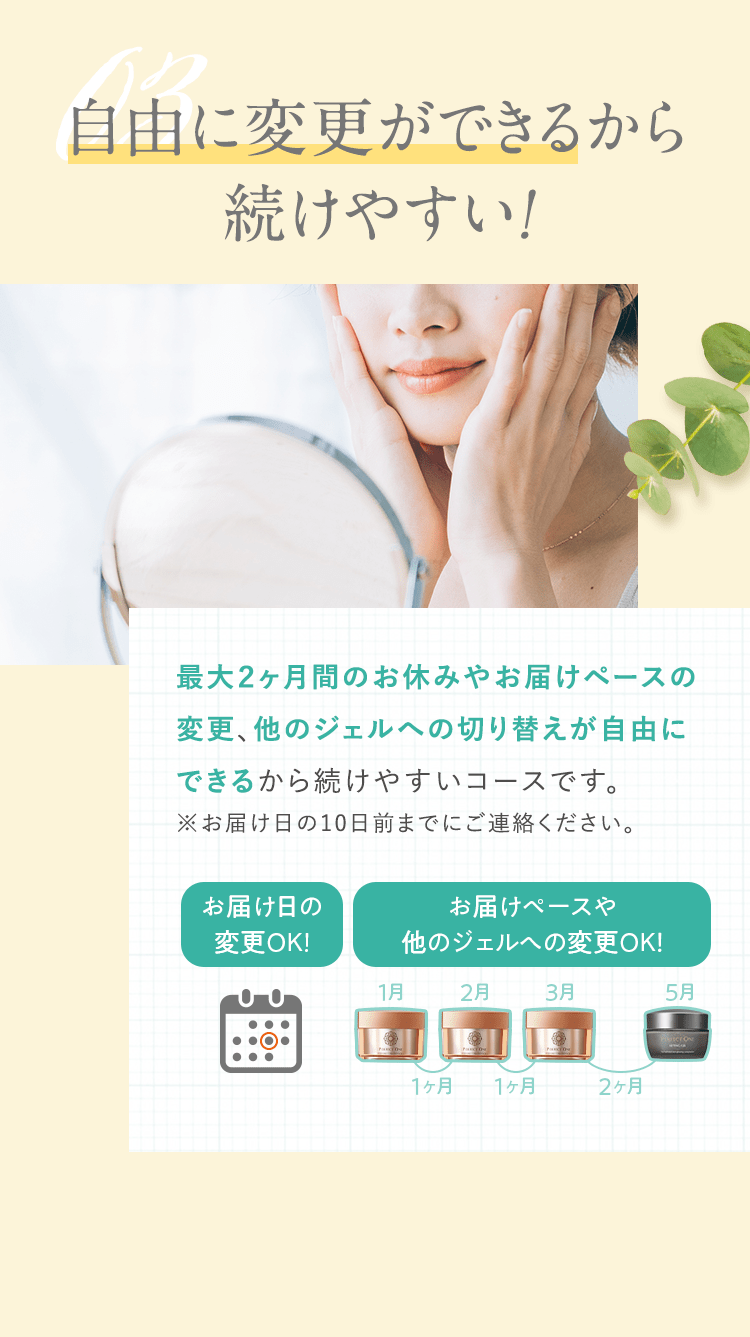 自由に変更ができるから続けやすい！