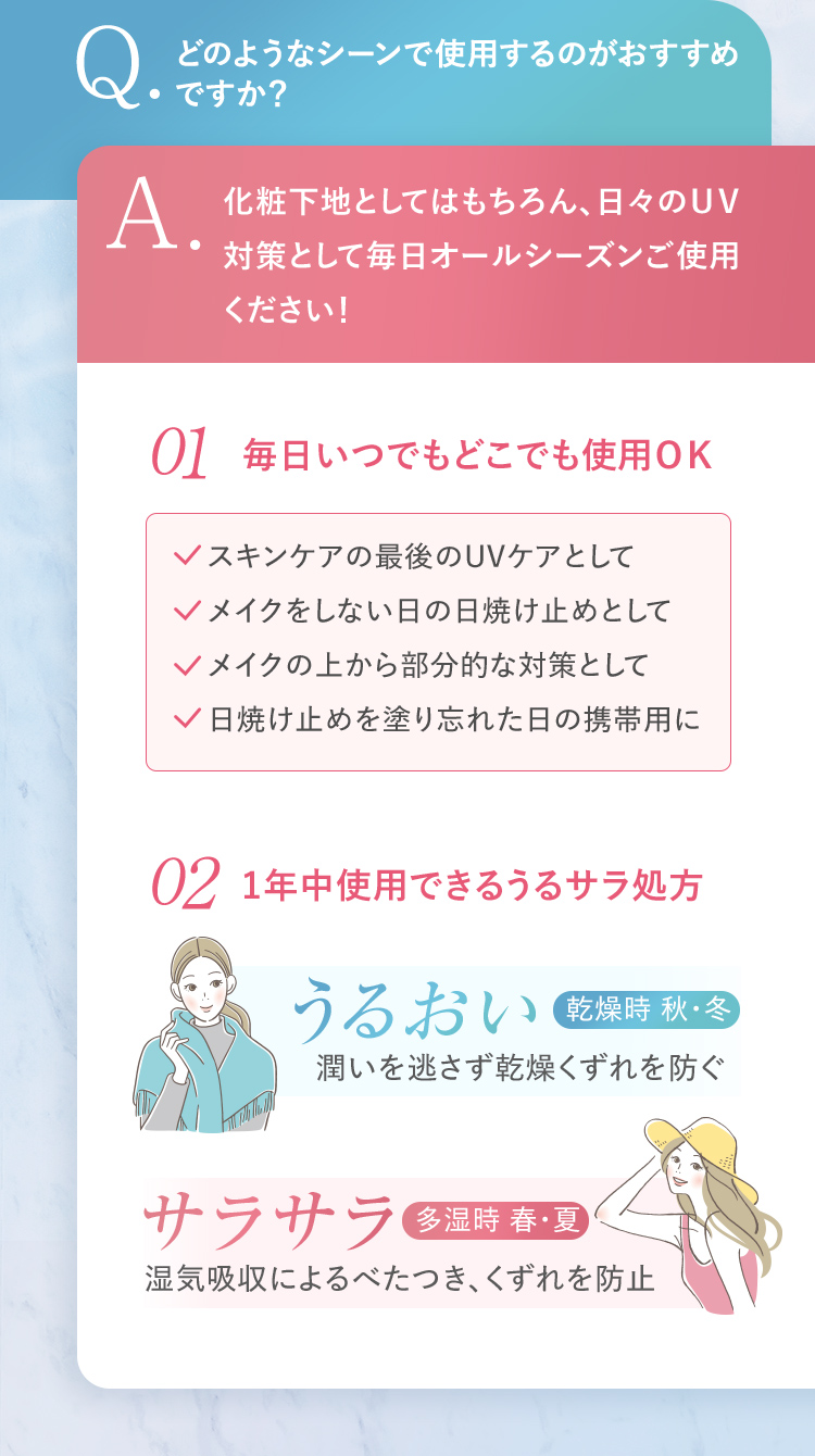 使用シーンのおすすめ