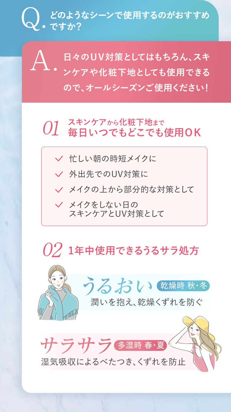 使用シーンのおすすめ