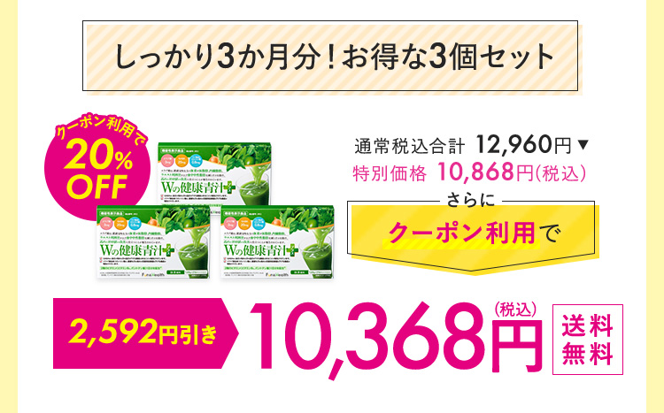 しっかり3カ月分！お得な3個セット 10,368円