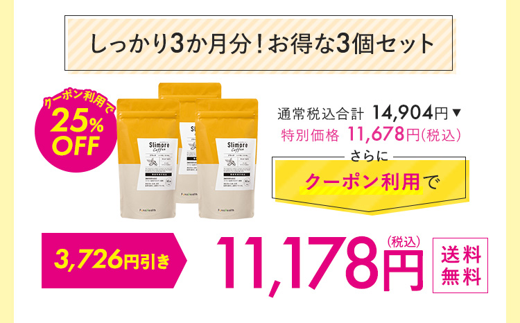 しっかり3カ月分！お得な3個セット 11,178円