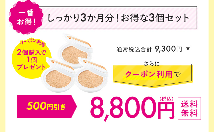 しっかり3カ月分！お得な3個セット 10,560円