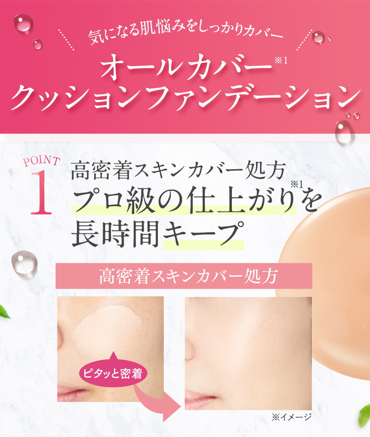 気になる肌悩みをしっかりカバー オールカバークッションファンデーション