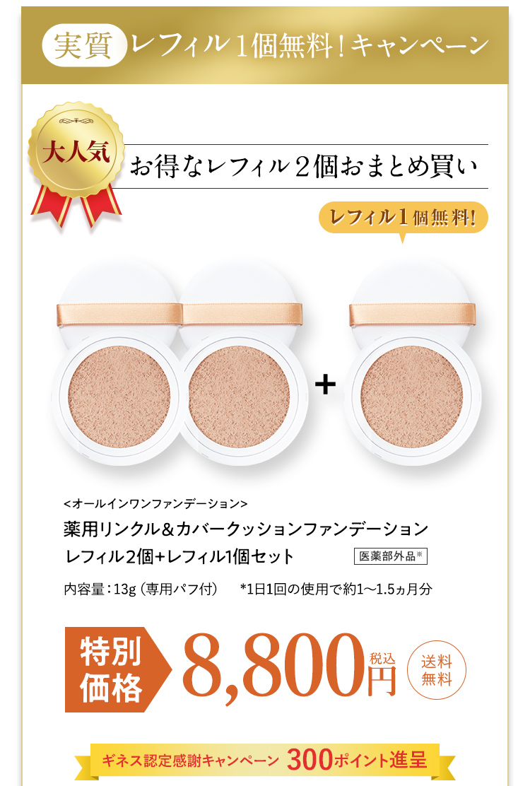 実質レフィル1個無料！レフィル3個セットがお得