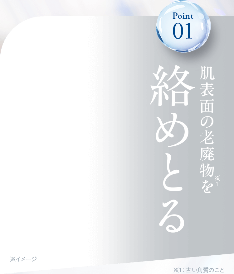 Point01、肌表面の老廃物を絡めとる