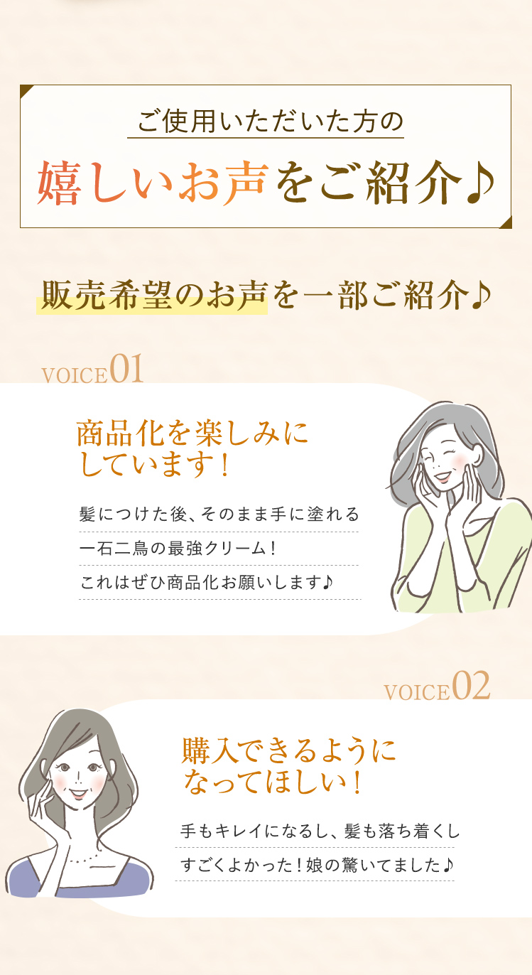 ご使用いただいた方のうれしいお声をご紹介