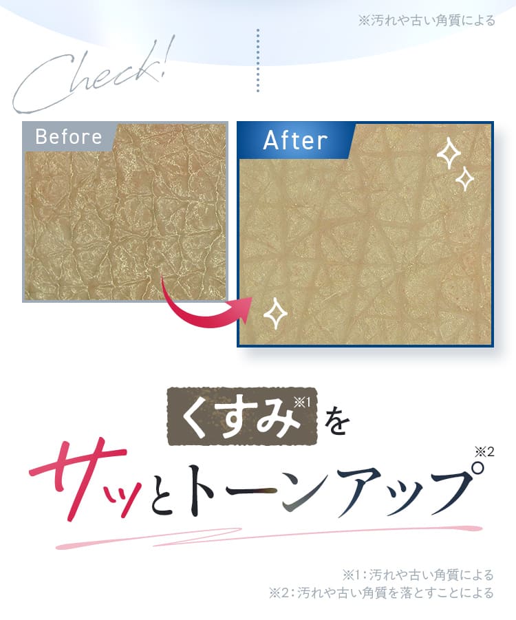 汚れもくすみも！サッとトーンアップ!