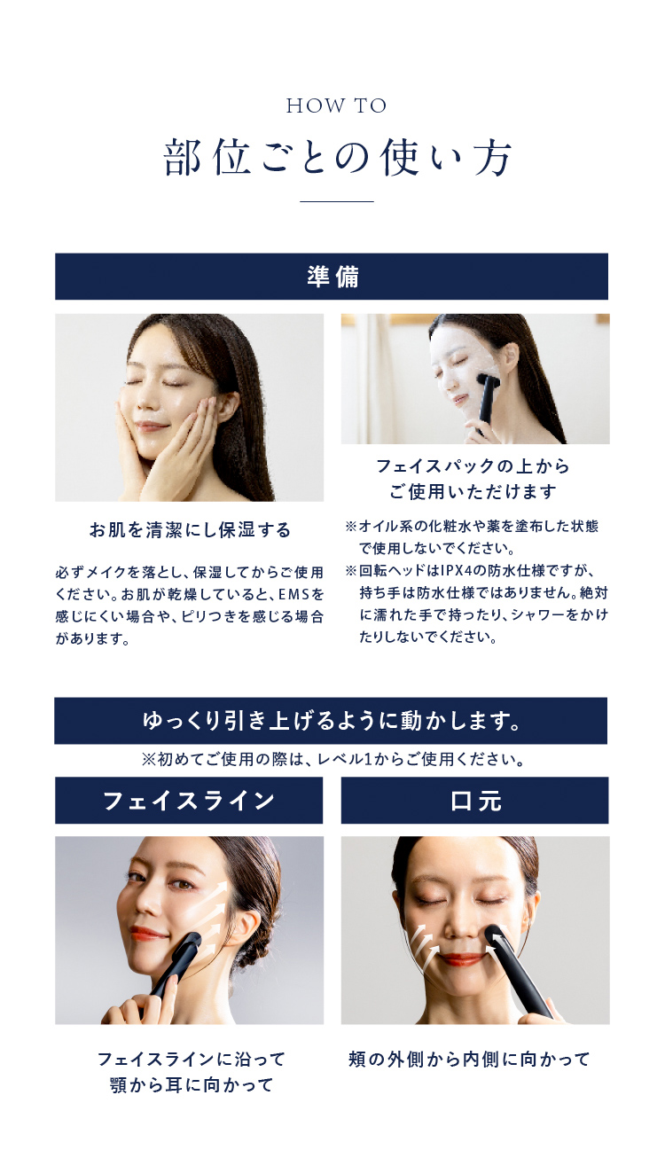 部位ごとの使い方