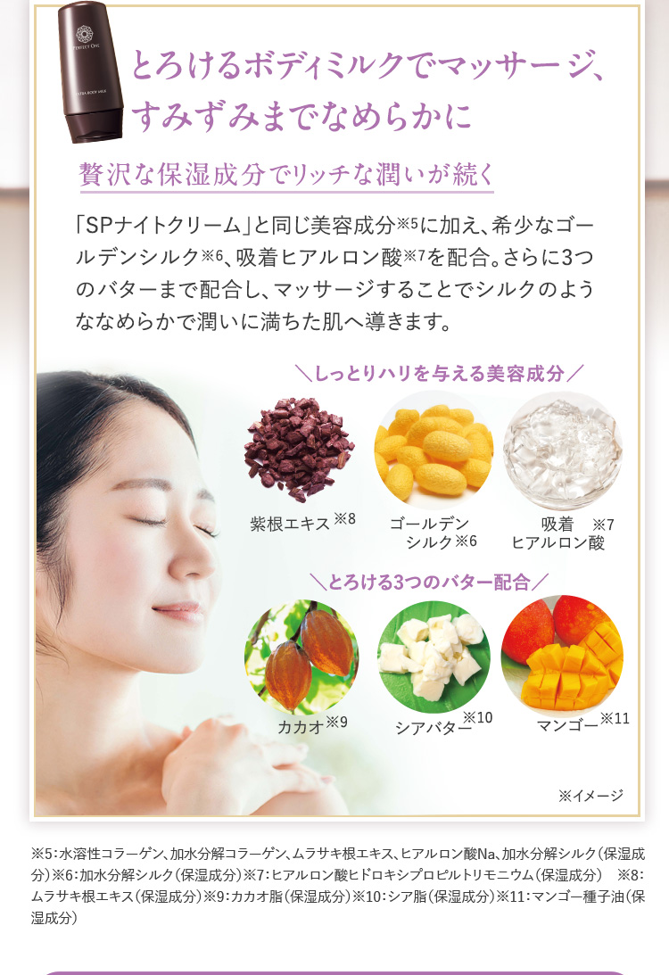 とろけるボディミルクでマッサージ