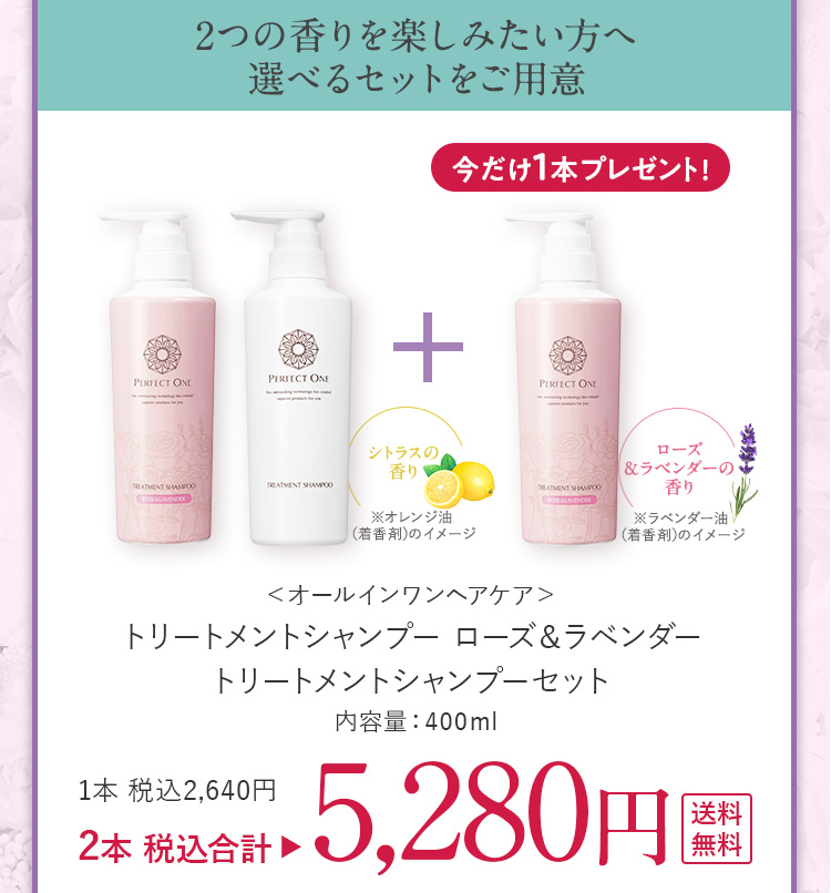 TSローズ2本＋シャンプー1本セット 5280円