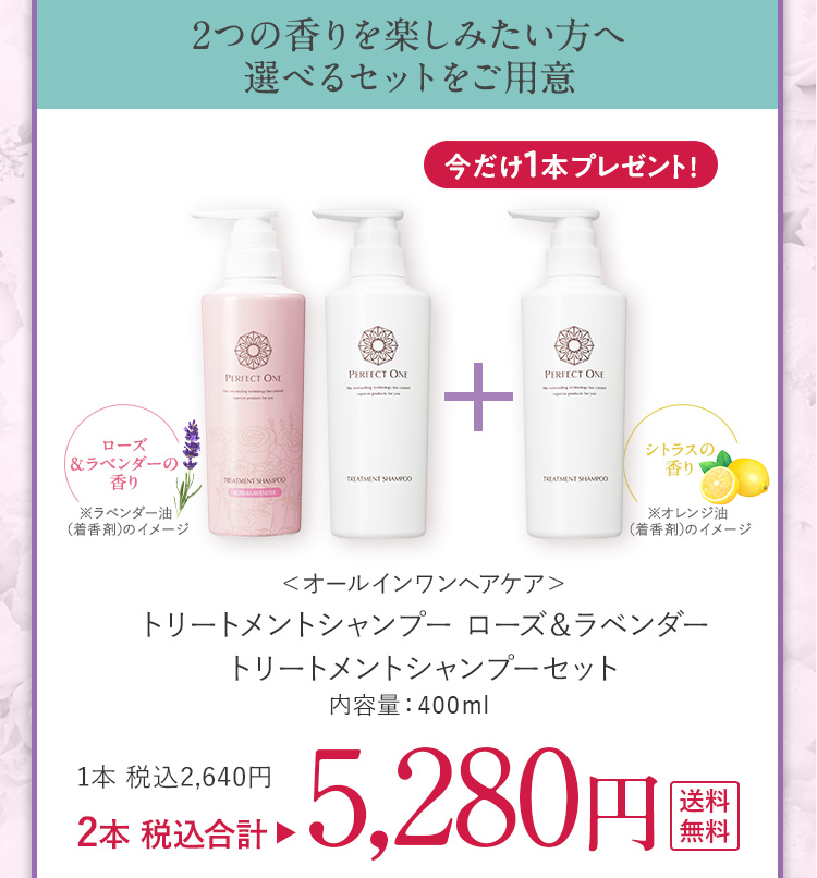 シャンプー2本+TSローズ1本セット 5280円