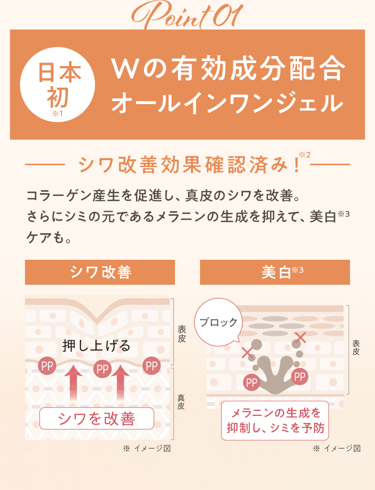 Wの有効成分配合オールインワンジェル