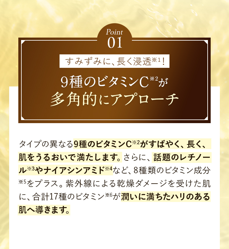9種のビタミンが多角的にアプローチ
