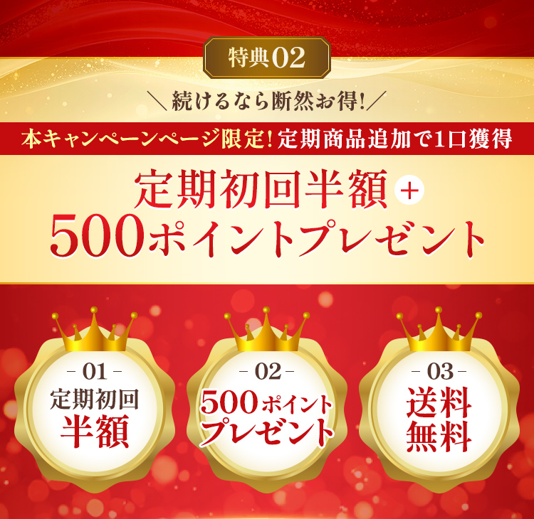 定期初回半額+500ptプレゼント