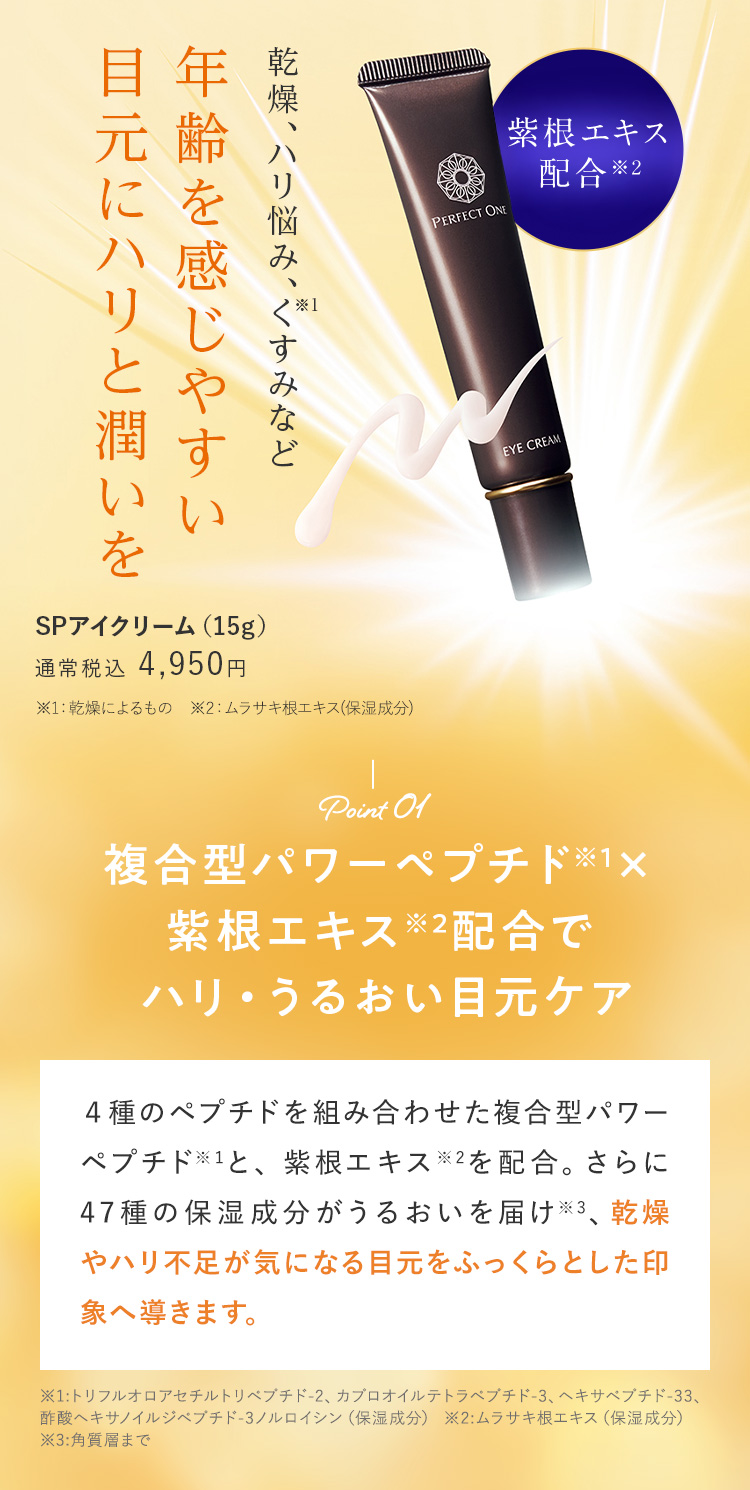 年齢を感じやすい目元にハリと潤いを