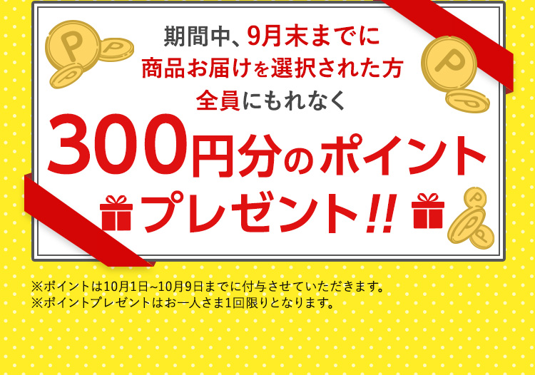 300円分のポイントプレゼント