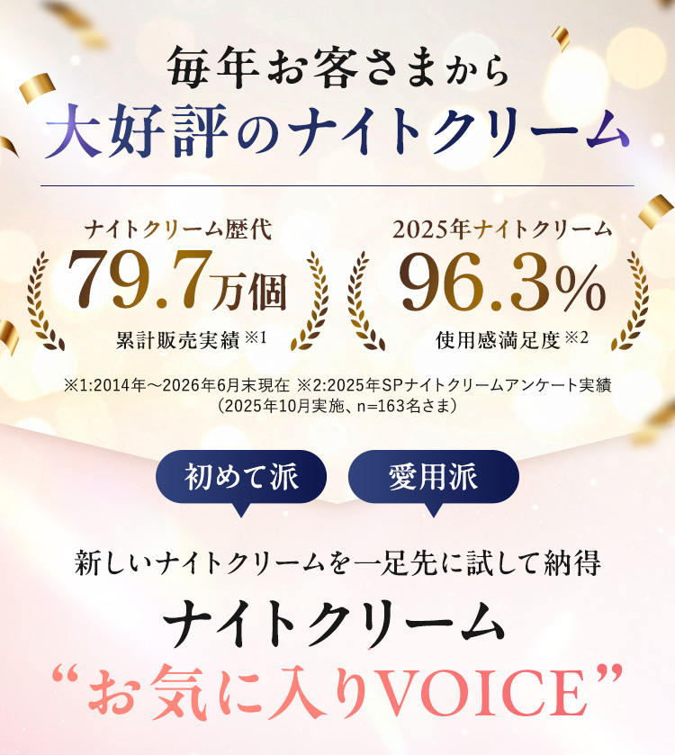 毎年お客さまから大好評のナイトクリーム
