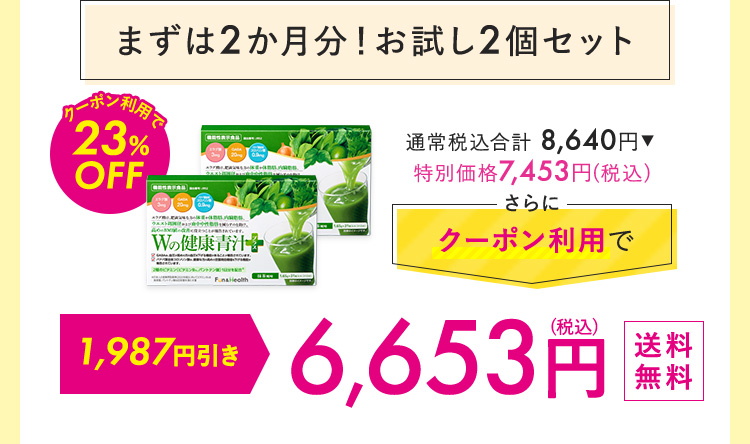 まずは2カ月！おためし2個セット 6,653円