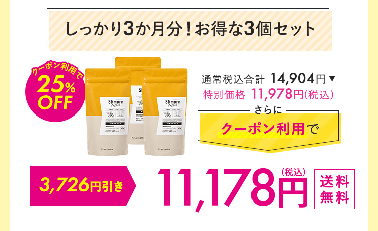 しっかり3カ月分！お得な3個セット 11,178円