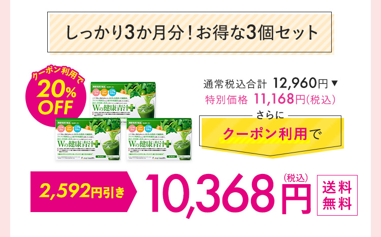 しっかり3カ月分！お得な3個セット 9,720円
