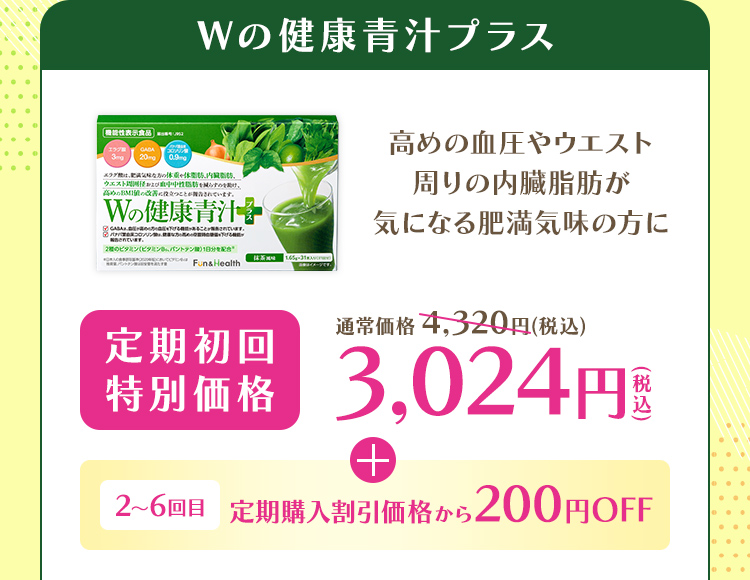 高めの血圧やウエスト周りの脂肪が気になる肥満気味の方に