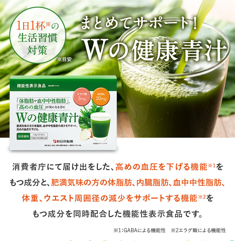 まとめてサポート！Wの健康青汁