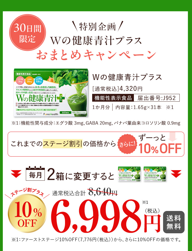 毎月2箱に変更すると、これまでのステージ割引の価格からさらにずーっと10%OFF