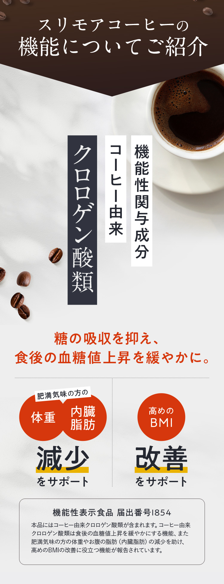 スリモアコーヒーの機能についてご紹介