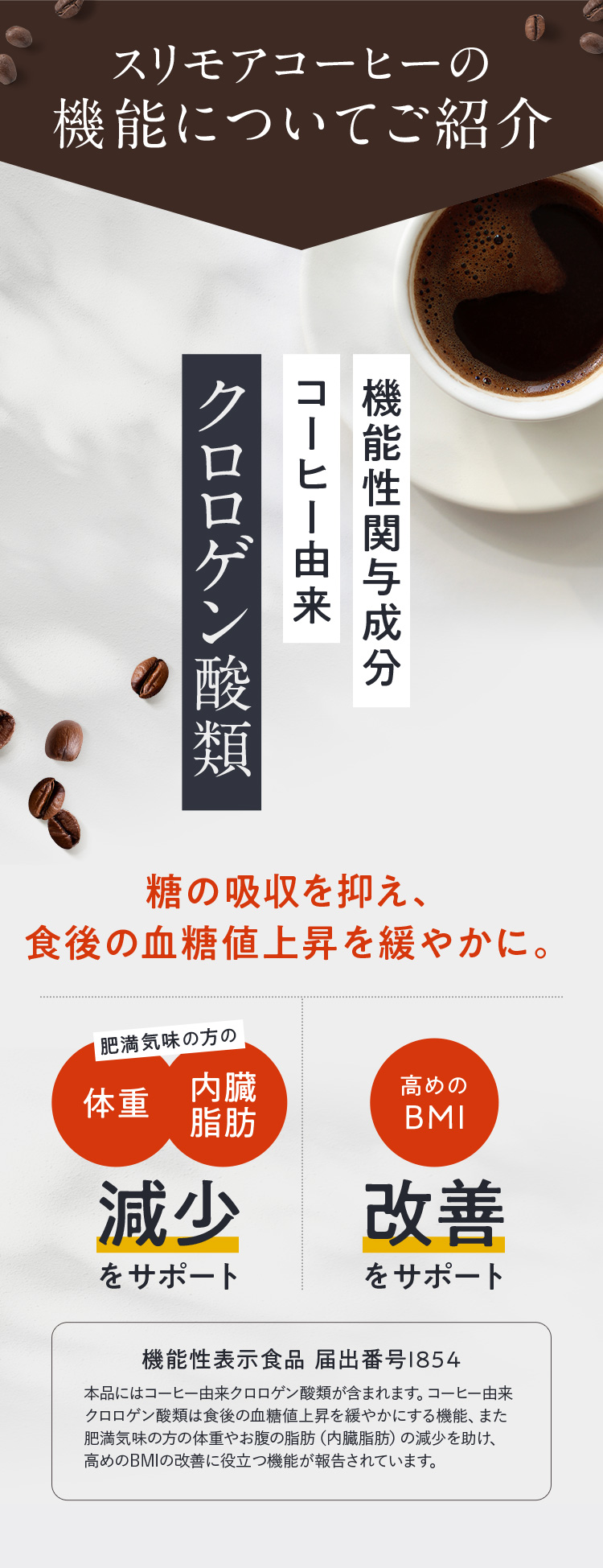 スリモアコーヒーの機能についてご紹介